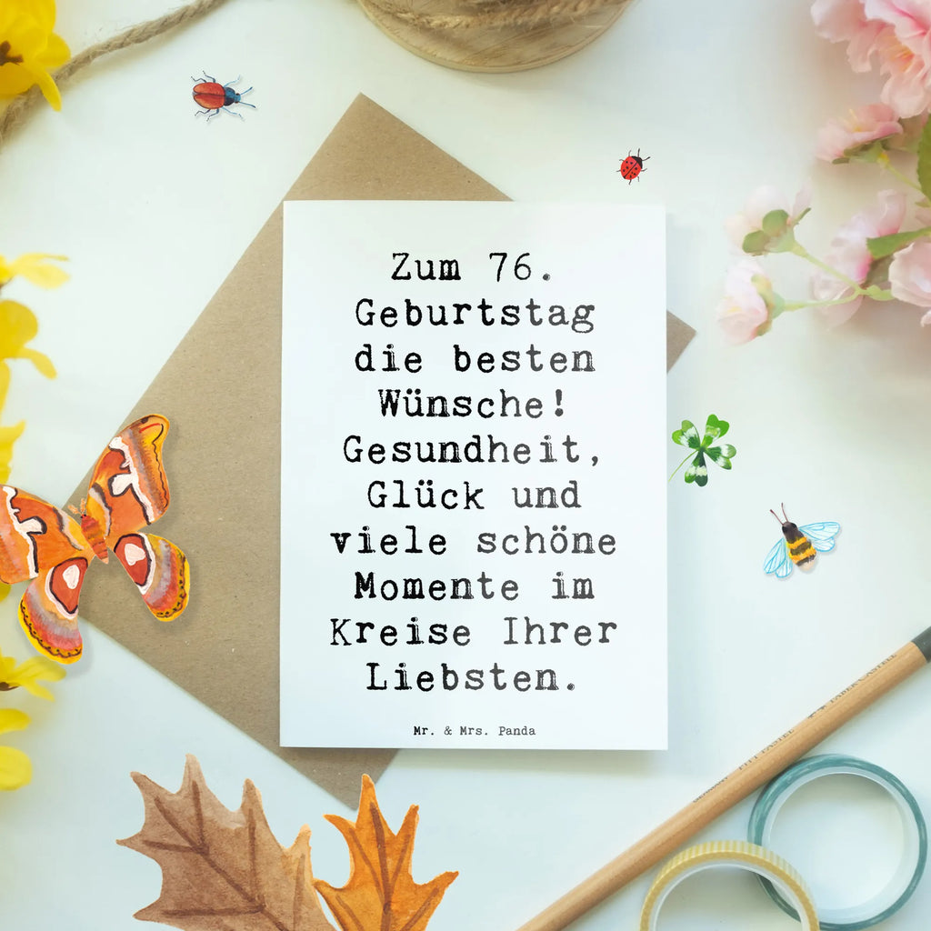 Grußkarte Spruch 76. Geburtstag Geburtstagskarte, Klappkarte, Ansichtskarten, Grußkarte, Glückwunschkarte, Einladungskarte, Karte, Hochzeitskarte, Geburtstag, Geburtstagsgeschenk, Geschenk