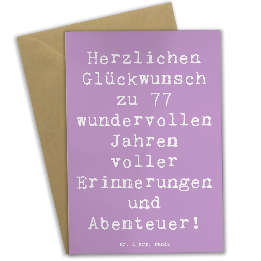 Grußkarte Spruch 77. Geburtstag Karte, Grußkarte, Geburtstagskarte, Hochzeitskarte, Ansichtskarten, Glückwunschkarte, Einladungskarte, Klappkarte, Geburtstag, Geburtstagsgeschenk, Geschenk