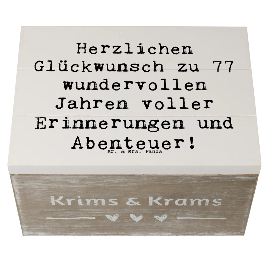 Holzkiste Spruch 77. Geburtstag Erinnerungskiste, Erinnerungsbox, Schatzkiste, XXL, Truhe, Geschenkbox, Aufbewahrungsbox, Dekokiste, Kiste, Holzkiste, Geschenkdose, Schatulle, Geburtstag, Geburtstagsgeschenk, Geschenk