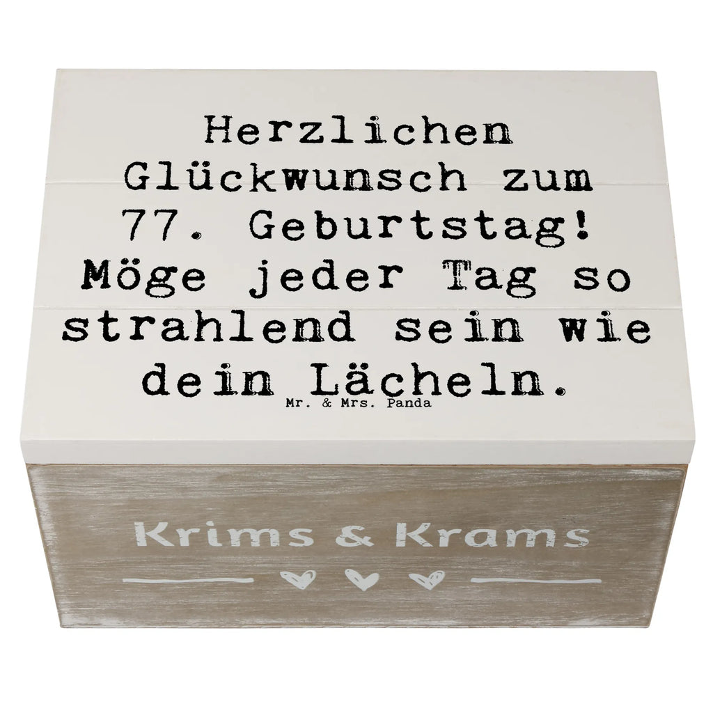 Holzkiste Spruch 77. Geburtstag Strahlen Schatzkiste, Aufbewahrungsbox, Schatulle, Dekokiste, Holzkiste, Kiste, Erinnerungsbox, XXL, Truhe, Geschenkdose, Erinnerungskiste, Geschenkbox, Geburtstag, Geburtstagsgeschenk, Geschenk