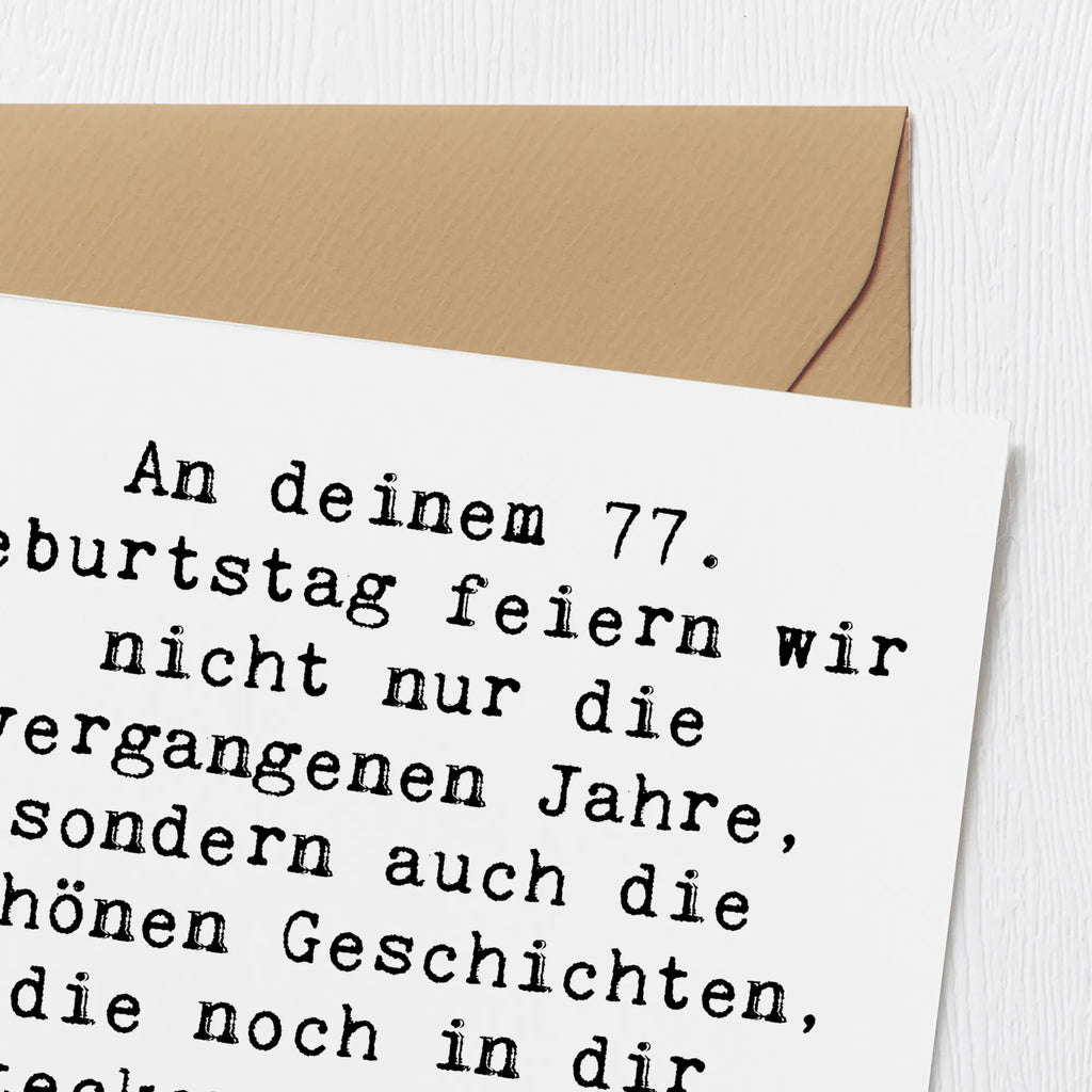 Deluxe Karte Spruch 77. Geburtstag Geschichten quadratische karte, Klappkarte, Hochwertige Klappkarte, Einladungskarte, Geburtstagskarte, lustige karten, Glückwunschkarte, Geschenkkarte, sprüche karten, Karte, geburtskarte, Gutscheinkarte, Dankeskarte, abschiedskarte, Hochwertige Grußkarte, weihnachtskarte, Hochzeitskarte, Grußkarte, Geschenk, Geburtstag, Geburtstagsgeschenk