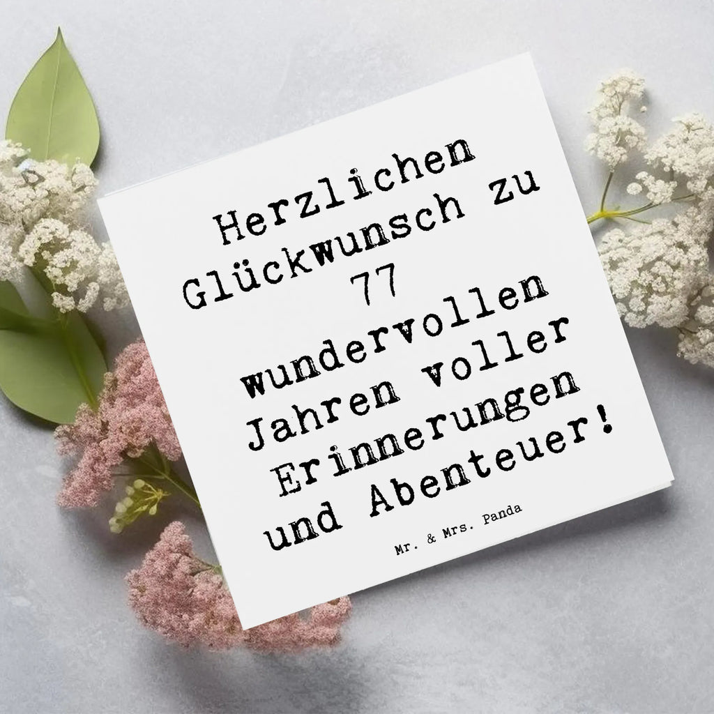 Deluxe Karte Spruch 77. Geburtstag Hochzeitskarte, Grußkarte, Karte, Hochwertige Grußkarte, Klappkarte, Hochwertige Klappkarte, Glückwunschkarte, Geburtstagskarte, Einladungskarte, Geburtstag, Geburtstagsgeschenk, Geschenk