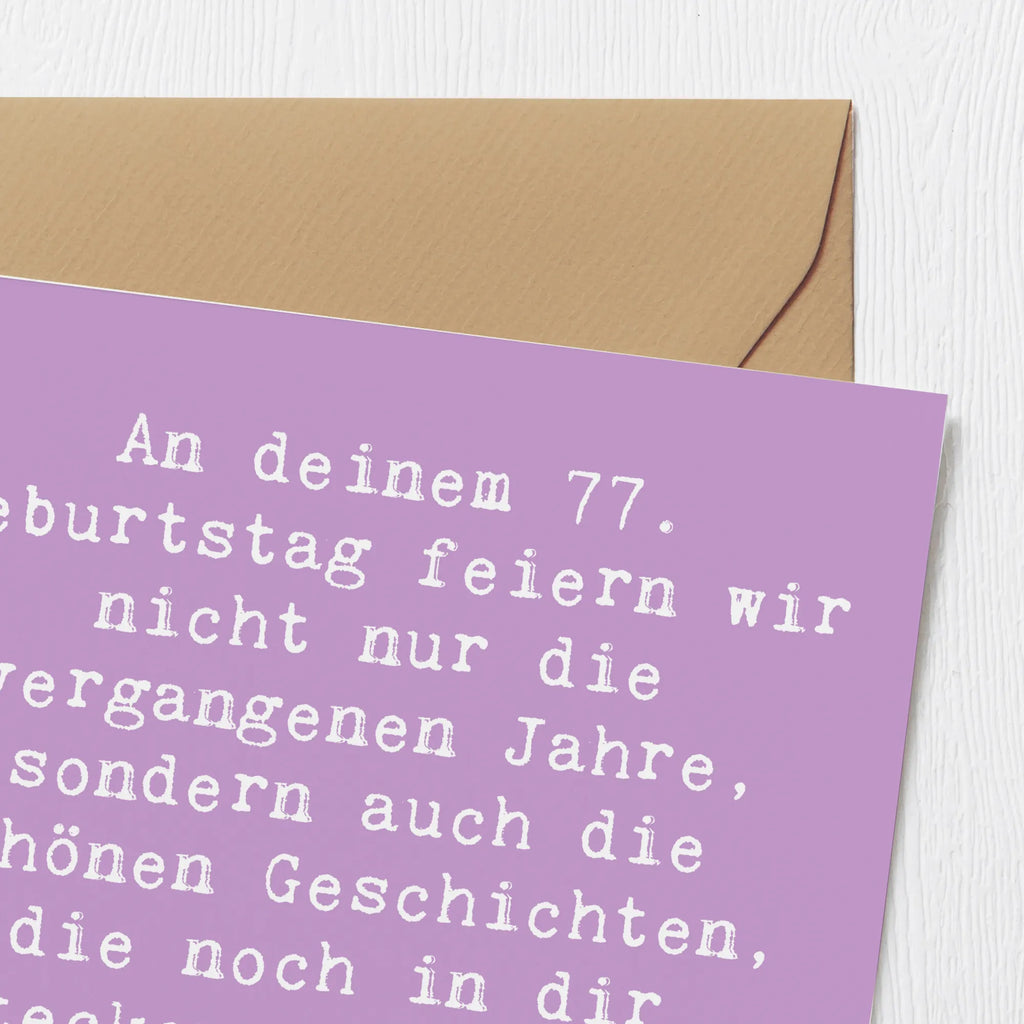 Deluxe Karte Spruch 77. Geburtstag Geschichten quadratische karte, Klappkarte, Hochwertige Klappkarte, Einladungskarte, Geburtstagskarte, lustige karten, Glückwunschkarte, Geschenkkarte, sprüche karten, Karte, geburtskarte, Gutscheinkarte, Dankeskarte, abschiedskarte, Hochwertige Grußkarte, weihnachtskarte, Hochzeitskarte, Grußkarte, Geschenk, Geburtstag, Geburtstagsgeschenk