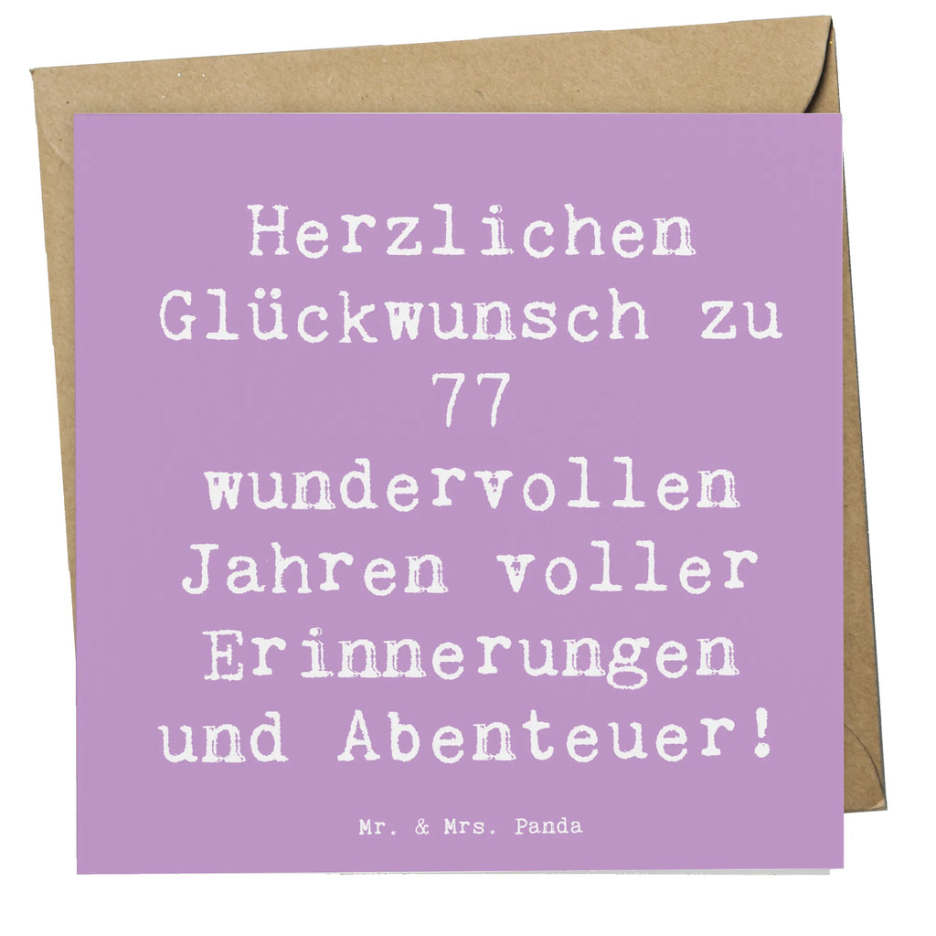 Deluxe Karte Spruch 77. Geburtstag Hochzeitskarte, Grußkarte, Karte, Hochwertige Grußkarte, Klappkarte, Hochwertige Klappkarte, Glückwunschkarte, Geburtstagskarte, Einladungskarte, Geburtstag, Geburtstagsgeschenk, Geschenk
