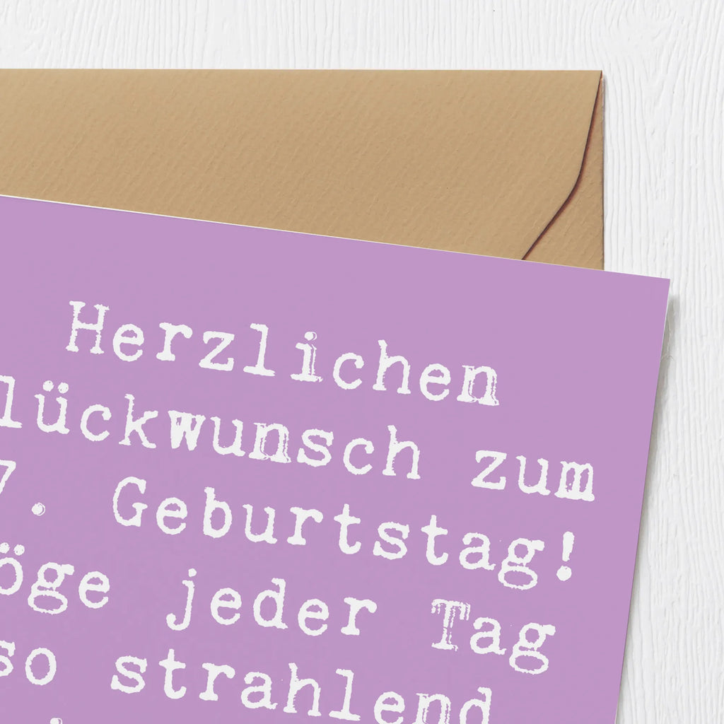 Deluxe Karte Spruch 77. Geburtstag Strahlen Karte, Glückwunschkarte, Einladungskarte, Hochzeitskarte, Klappkarte, Geburtstagskarte, Hochwertige Klappkarte, Hochwertige Grußkarte, Grußkarte, Geburtstag, Geburtstagsgeschenk, Geschenk