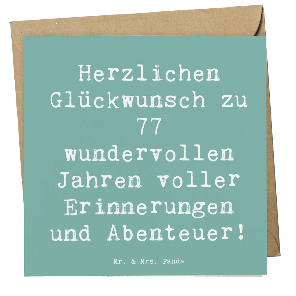 Deluxe Karte Spruch 77. Geburtstag Hochzeitskarte, Grußkarte, Karte, Hochwertige Grußkarte, Klappkarte, Hochwertige Klappkarte, Glückwunschkarte, Geburtstagskarte, Einladungskarte, Geburtstag, Geburtstagsgeschenk, Geschenk