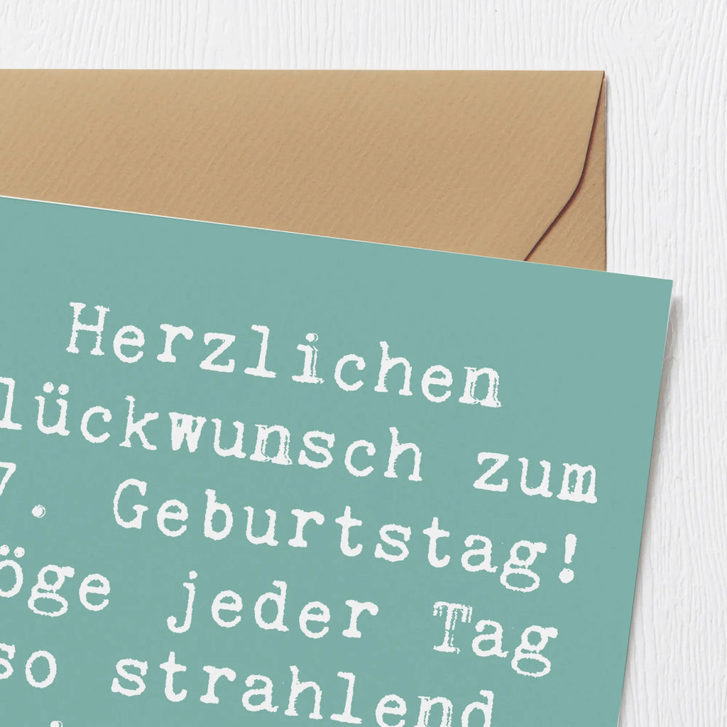 Deluxe Karte Spruch 77. Geburtstag Strahlen Karte, Glückwunschkarte, Einladungskarte, Hochzeitskarte, Klappkarte, Geburtstagskarte, Hochwertige Klappkarte, Hochwertige Grußkarte, Grußkarte, Geburtstag, Geburtstagsgeschenk, Geschenk