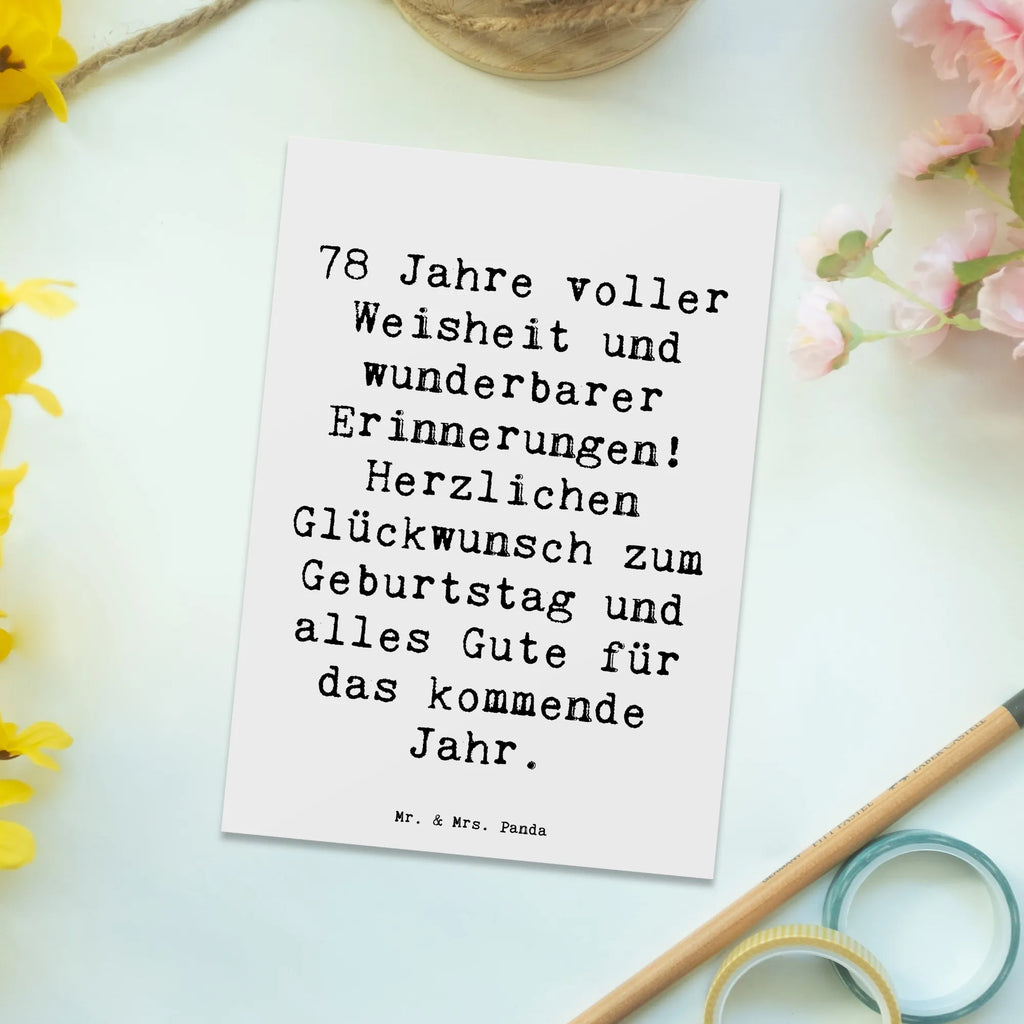 Postcard Saying 78 Jahre voller Weisheit und wunderbarer Erinnerungen! Herzlichen Glückwunsch zum Geburtstag und alles Gute für das kommende Jahr. Grußkarte, Einladungskarte, Ansichtskarte, Karte, Dankeskarte, Ansichtskarten, Einladung Geburtstag, Postkarte, Geschenkkarte, Einladungskarten Geburtstag, Einladung, Geburtstagskarte, Geburtstag, Geburtstagsgeschenk, Geschenk