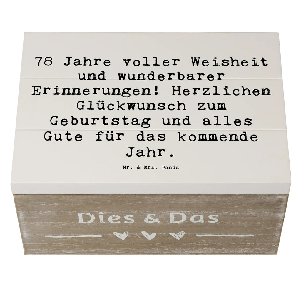 Holzkiste Spruch 78. Geburtstag Weisheit Dekokiste, Erinnerungskiste, Kiste, Holzkiste, Geschenkdose, Schatulle, Schatzkiste, XXL, Geschenkbox, Truhe, Aufbewahrungsbox, Erinnerungsbox, Geburtstag, Geburtstagsgeschenk, Geschenk