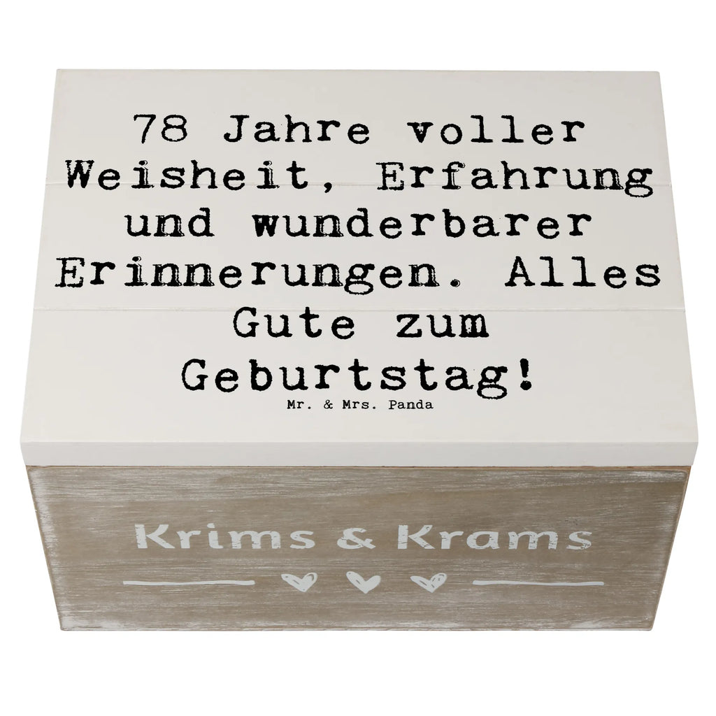 Holzkiste Spruch 78. Geburtstag Dekokiste, XXL, Aufbewahrungsbox, Geschenkdose, Schatulle, Erinnerungskiste, Truhe, Kiste, Schatzkiste, Geschenkbox, Erinnerungsbox, Holzkiste, Geburtstag, Geburtstagsgeschenk, Geschenk