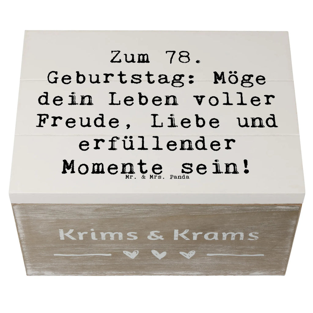 Holzkiste Spruch 78. Geburtstag Freude Liebe XXL, Truhe, Geschenkdose, Schatzkiste, Aufbewahrungsbox, Geschenkbox, Erinnerungsbox, Dekokiste, Holzkiste, Schatulle, Erinnerungskiste, Kiste, Geburtstag, Geburtstagsgeschenk, Geschenk