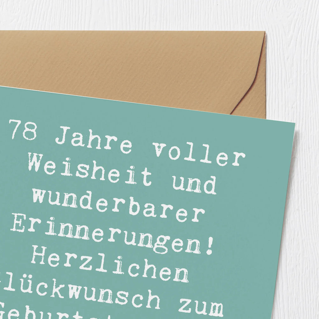 Deluxe Karte Spruch 78. Geburtstag Weisheit Hochzeitskarte, Einladungskarte, Karte, Hochwertige Klappkarte, Glückwunschkarte, Klappkarte, Geburtstagskarte, Grußkarte, Hochwertige Grußkarte, Geburtstag, Geburtstagsgeschenk, Geschenk