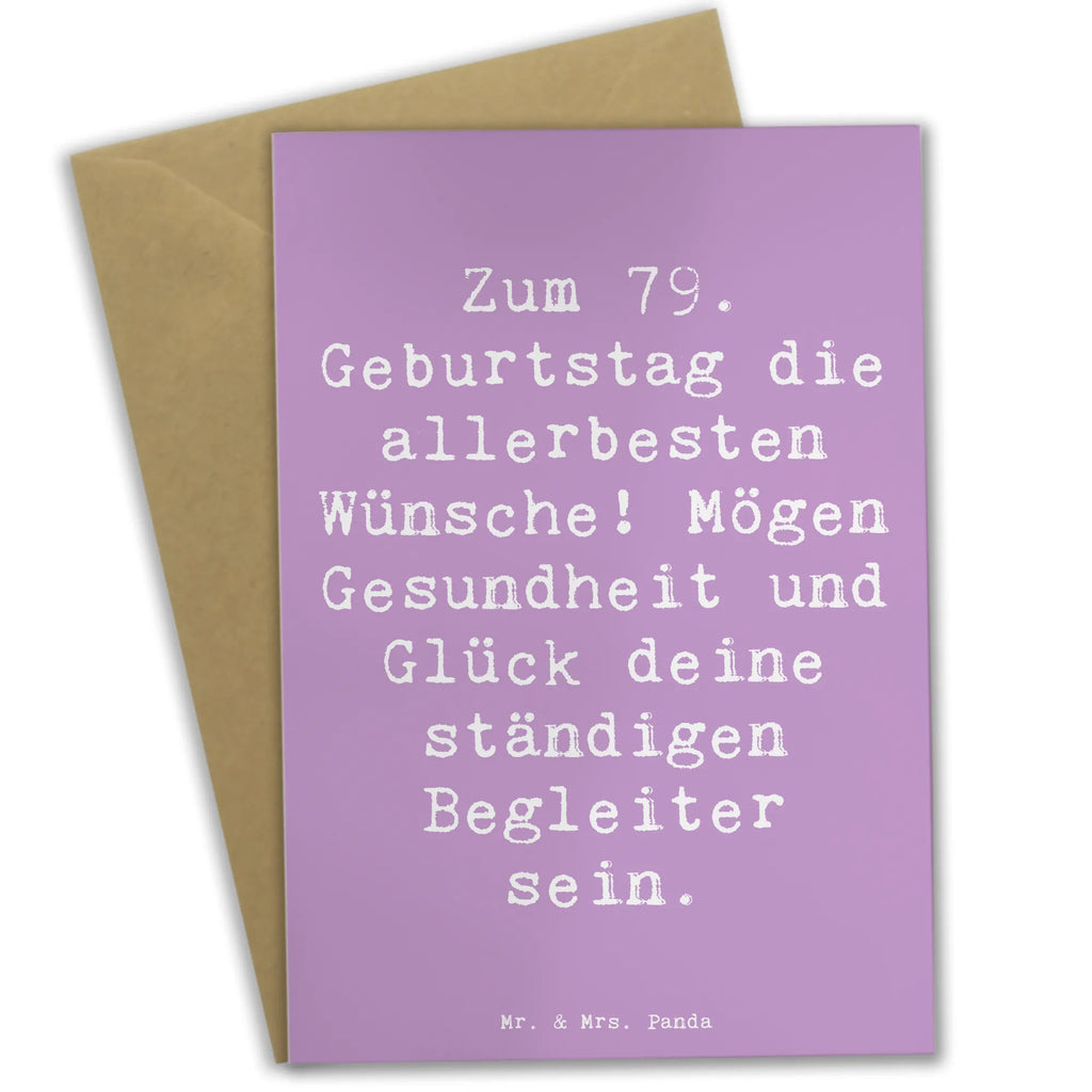 Greetings card Saying Zum 79. Geburtstag die allerbesten Wünsche! Mögen Gesundheit und Glück deine ständigen Begleiter sein. Glückwunschkarte, Grußkarte, Ansichtskarten, Einladungskarte, Klappkarte, Hochzeitskarte, Geburtstagskarte, Karte, Geburtstag, Geburtstagsgeschenk, Geschenk