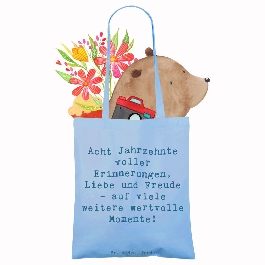 Tote bag Saying Acht Jahrzehnte voller Erinnerungen, Liebe und Freude - auf viele weitere wertvolle Momente! Beuteltasche, Beutel, Einkaufstasche, Jutebeutel, Stoffbeutel, Tasche, Shopper, Umhängetasche, Strandtasche, Schultertasche, Stofftasche, Tragetasche, Badetasche, Jutetasche, Einkaufstüte, Laptoptasche, Geburtstag, Geburtstagsgeschenk, Geschenk