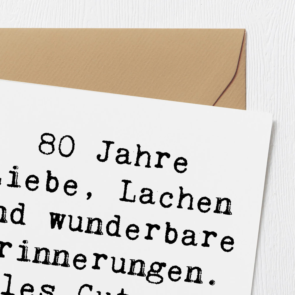 Deluxe Card Saying 80 Jahre Liebe, Lachen und wunderbare Erinnerungen. Alles Gute zum Geburtstag! Einladungskarte, Karte, Glückwunschkarte, Hochwertige Grußkarte, Geburtstagskarte, Hochzeitskarte, Grußkarte, Klappkarte, Hochwertige Klappkarte, Geburtstag, Geburtstagsgeschenk, Geschenk