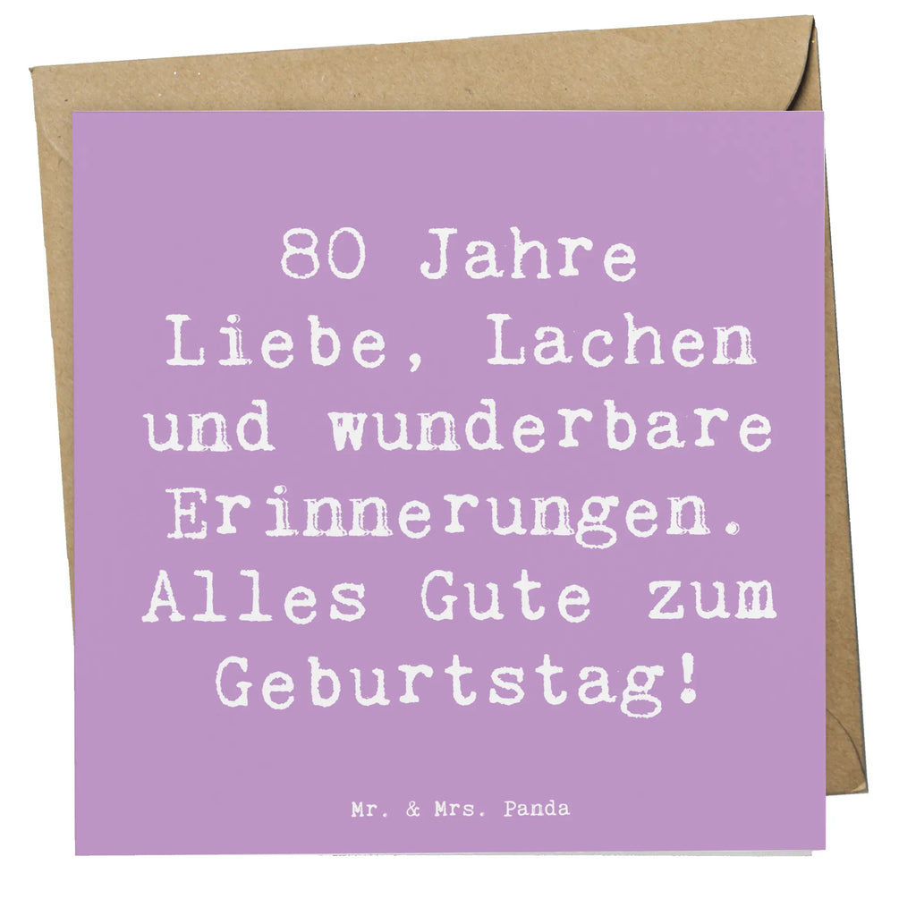 Deluxe Card Saying 80 Jahre Liebe, Lachen und wunderbare Erinnerungen. Alles Gute zum Geburtstag! Einladungskarte, Karte, Glückwunschkarte, Hochwertige Grußkarte, Geburtstagskarte, Hochzeitskarte, Grußkarte, Klappkarte, Hochwertige Klappkarte, Geburtstag, Geburtstagsgeschenk, Geschenk