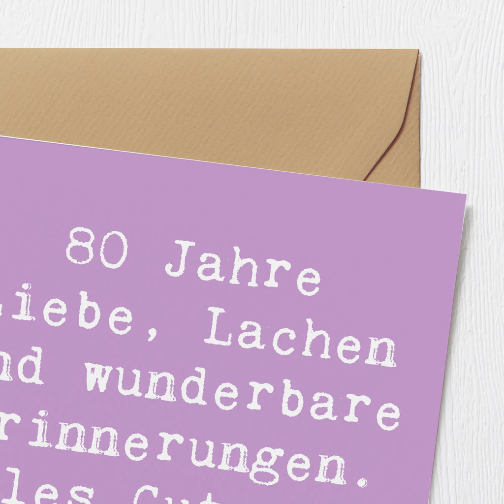 Deluxe Card Saying 80 Jahre Liebe, Lachen und wunderbare Erinnerungen. Alles Gute zum Geburtstag! Einladungskarte, Karte, Glückwunschkarte, Hochwertige Grußkarte, Geburtstagskarte, Hochzeitskarte, Grußkarte, Klappkarte, Hochwertige Klappkarte, Geburtstag, Geburtstagsgeschenk, Geschenk