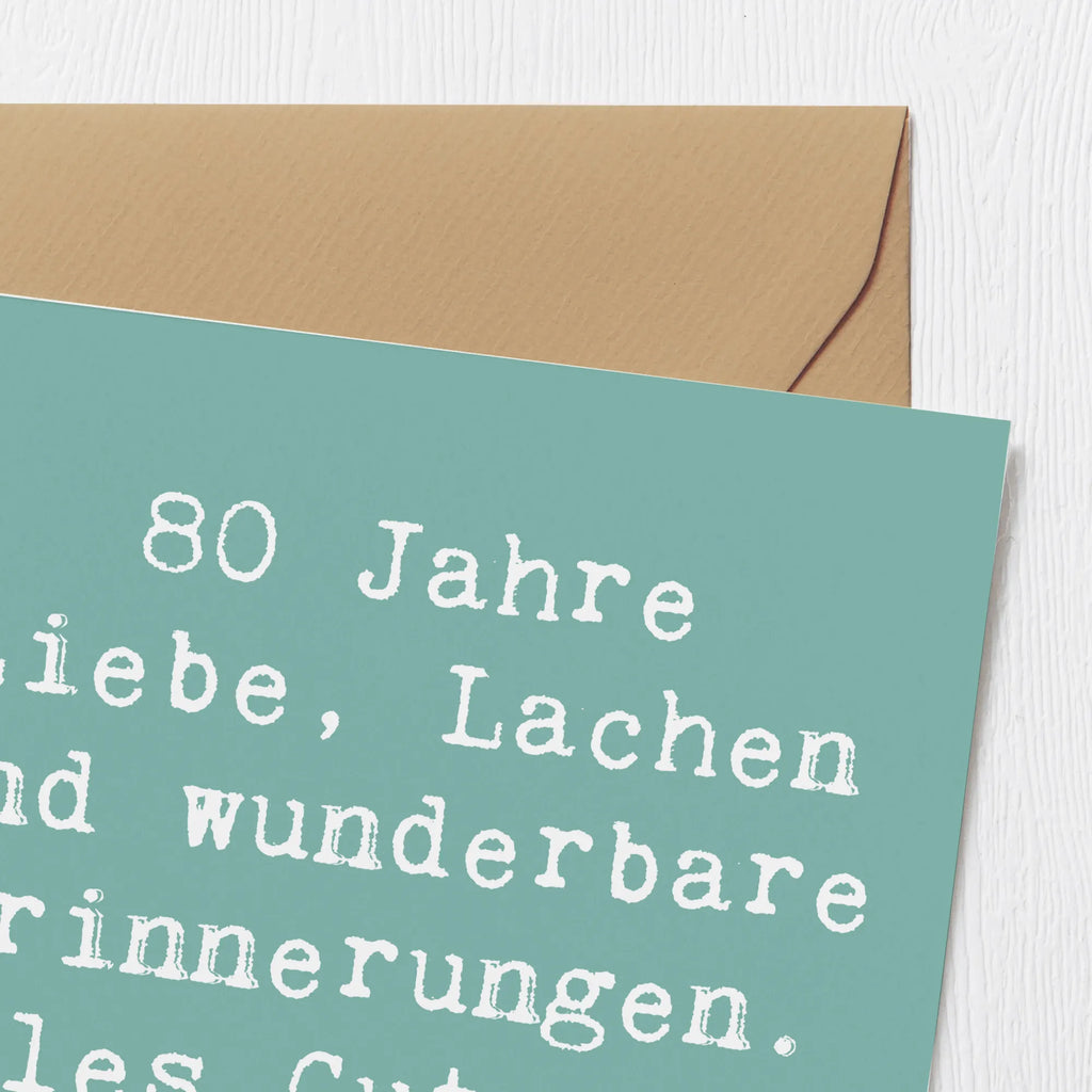 Deluxe Card Saying 80 Jahre Liebe, Lachen und wunderbare Erinnerungen. Alles Gute zum Geburtstag! Einladungskarte, Karte, Glückwunschkarte, Hochwertige Grußkarte, Geburtstagskarte, Hochzeitskarte, Grußkarte, Klappkarte, Hochwertige Klappkarte, Geburtstag, Geburtstagsgeschenk, Geschenk
