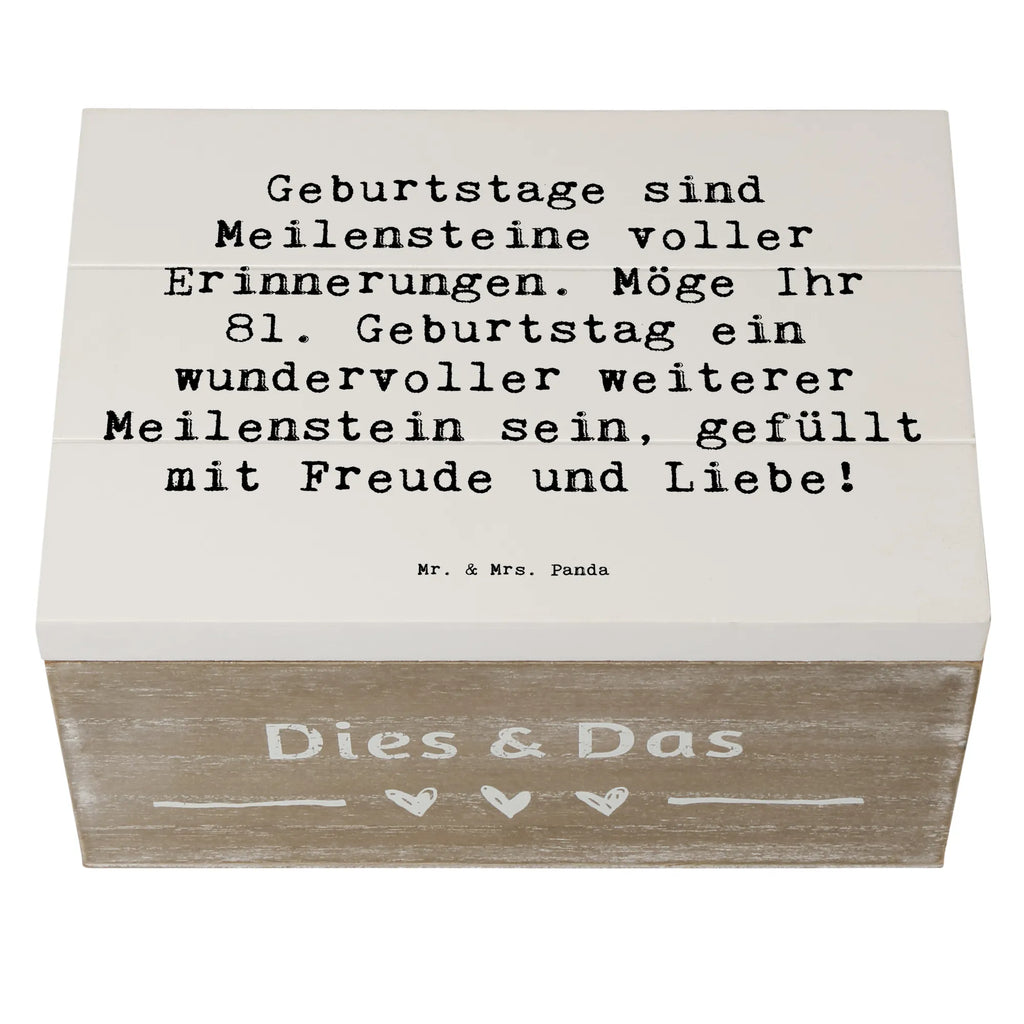 Holzkiste Spruch 81. Geburtstag Meilenstein Schatulle, Aufbewahrungsbox, Schatzkiste, Erinnerungsbox, Kiste, Holzkiste, Geschenkbox, Erinnerungskiste, Geschenkdose, Dekokiste, Truhe, XXL, Geburtstag, Geburtstagsgeschenk, Geschenk