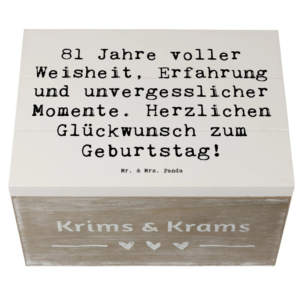 Holzkiste Spruch 81. Geburtstag Truhe, Aufbewahrungsbox, Erinnerungskiste, Schatzkiste, Erinnerungsbox, Geschenkbox, XXL, Holzkiste, Kiste, Geschenkdose, Dekokiste, Schatulle, Geburtstag, Geburtstagsgeschenk, Geschenk
