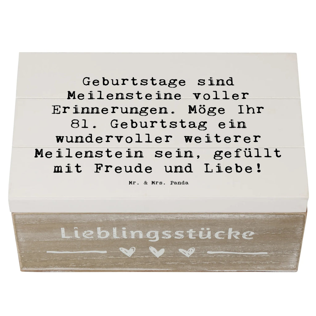 Holzkiste Spruch 81. Geburtstag Meilenstein Schatulle, Aufbewahrungsbox, Schatzkiste, Erinnerungsbox, Kiste, Holzkiste, Geschenkbox, Erinnerungskiste, Geschenkdose, Dekokiste, Truhe, XXL, Geburtstag, Geburtstagsgeschenk, Geschenk