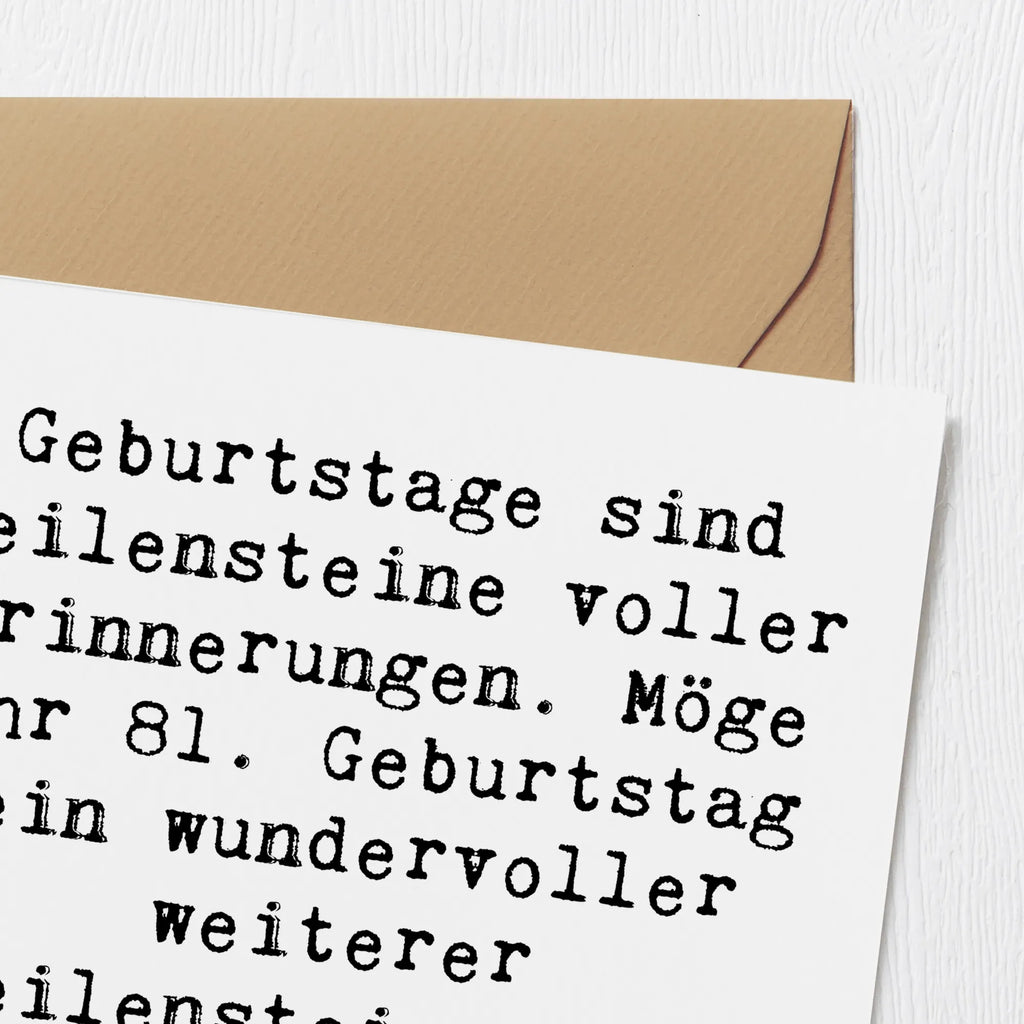 Deluxe Karte Spruch 81. Geburtstag Meilenstein Grußkarte, Hochwertige Grußkarte, Hochwertige Klappkarte, Einladungskarte, Geburtstagskarte, Glückwunschkarte, Karte, Klappkarte, Hochzeitskarte, Geburtstag, Geburtstagsgeschenk, Geschenk