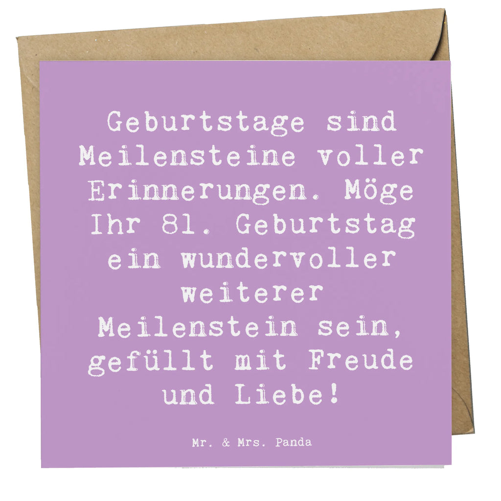 Deluxe Karte Spruch 81. Geburtstag Meilenstein Grußkarte, Hochwertige Grußkarte, Hochwertige Klappkarte, Einladungskarte, Geburtstagskarte, Glückwunschkarte, Karte, Klappkarte, Hochzeitskarte, Geburtstag, Geburtstagsgeschenk, Geschenk