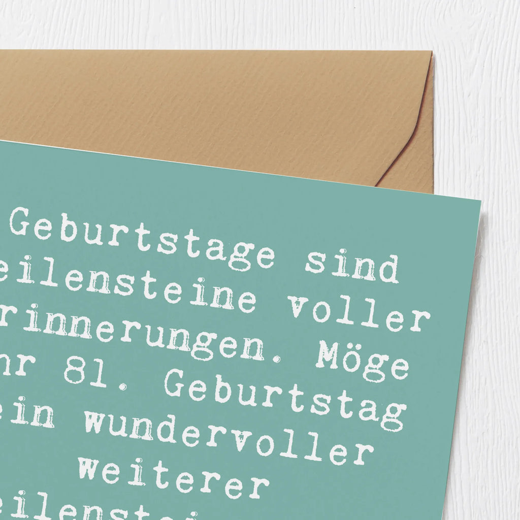 Deluxe Karte Spruch 81. Geburtstag Meilenstein Grußkarte, Hochwertige Grußkarte, Hochwertige Klappkarte, Einladungskarte, Geburtstagskarte, Glückwunschkarte, Karte, Klappkarte, Hochzeitskarte, Geburtstag, Geburtstagsgeschenk, Geschenk