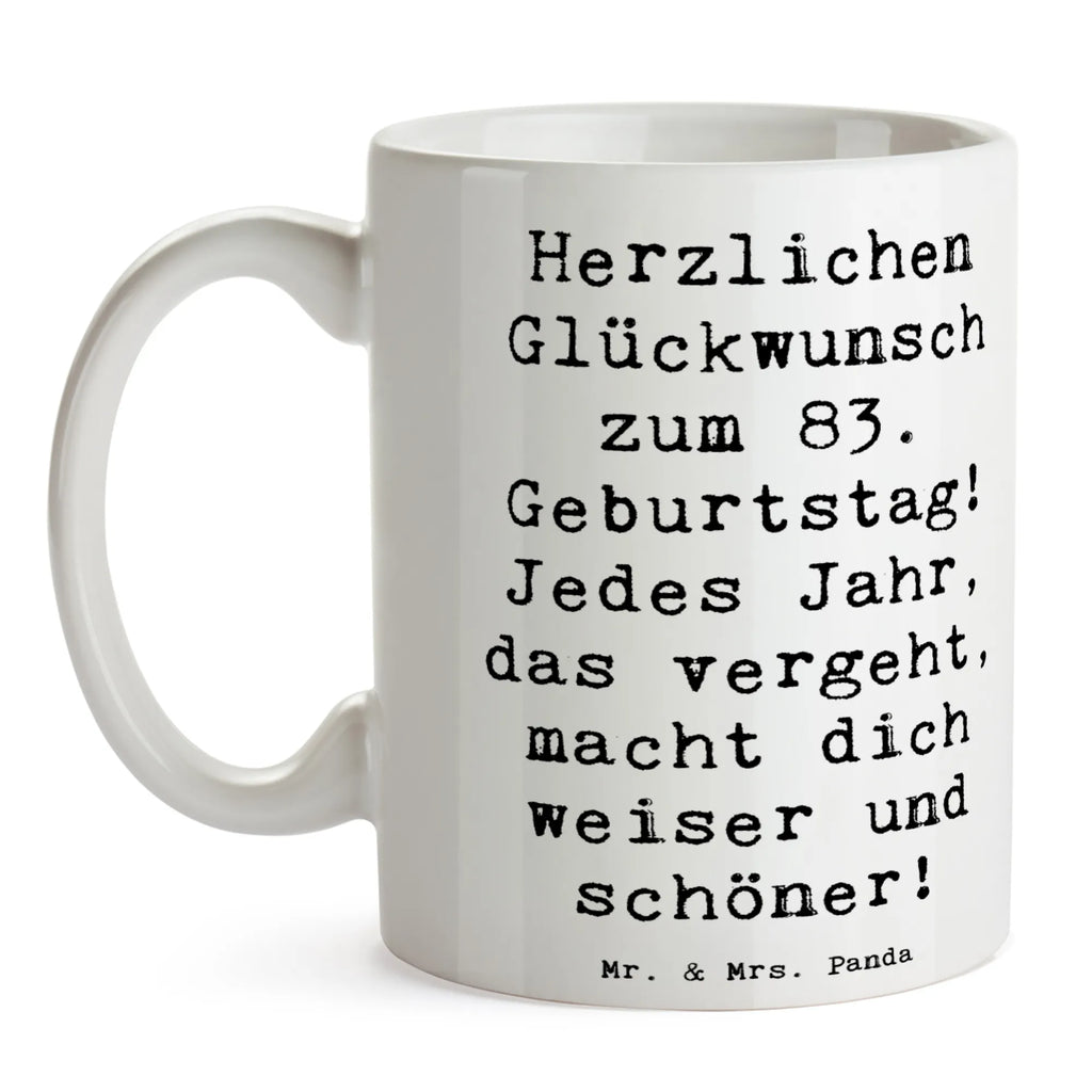 Tasse Spruch 83. Geburtstag Classic Porzellantasse, Keramiktasse, Teetasse, Tasse, Tasse mit Zitaten, Kaffeetasse, Geschenktasse, Tasse mit Motiven, Bürotasse, Geburtstag, Geburtstagsgeschenk, Geschenk