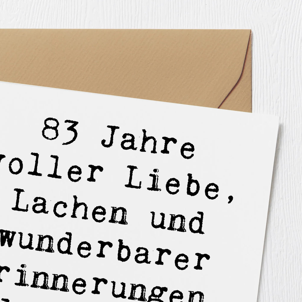 Deluxe Karte Spruch 83. Geburtstag Karte, Einladungskarte, Geburtstagskarte, Grußkarte, Glückwunschkarte, Klappkarte, Hochwertige Grußkarte, Hochwertige Klappkarte, Hochzeitskarte, Geburtstag, Geburtstagsgeschenk, Geschenk