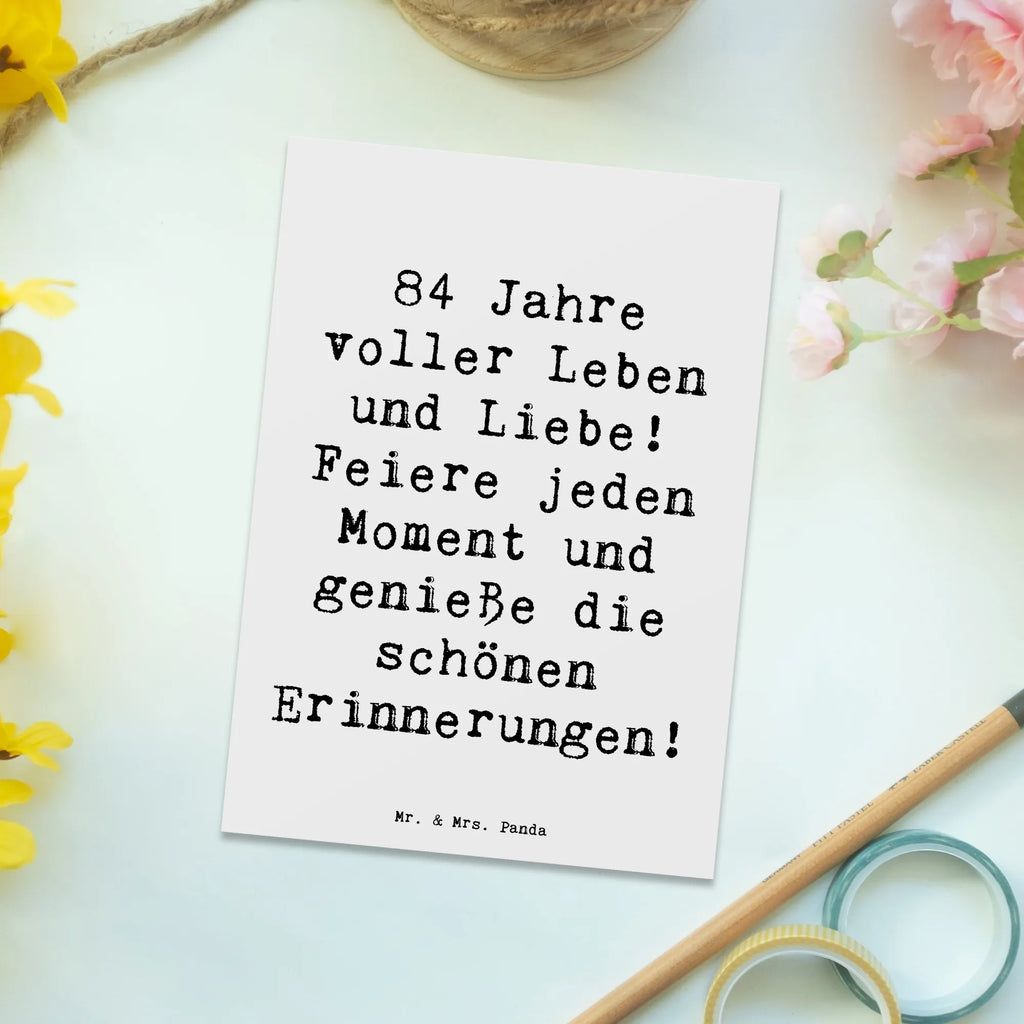 Postkarte Spruch 84. Geburtstag Leben und Liebe Karte, Einladungskarten Geburtstag, Postkarte, Geschenkkarte, Ansichtskarten, Grußkarte, Einladungskarte, Einladung, Dankeskarte, Einladung Geburtstag, Ansichtskarte, Geburtstagskarte, Geburtstag, Geburtstagsgeschenk, Geschenk