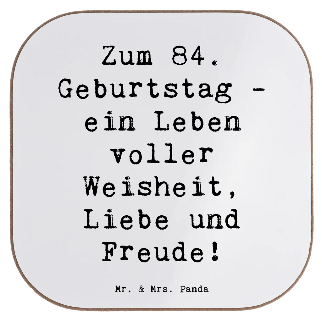 Square coaster Saying Zum 84. Geburtstag - ein Leben voller Weisheit, Liebe und Freude! Getränkeuntersetzer, Glasuntersetzer, Untersetzer Holz, Holzuntersetzer, Tassen Untersetzer, Korkuntersetzer, Untersetzer Gläser, Untersetzer für Gläser, Untersetzer Design, Untersetzer aus Holz, Untersetzer, Bierdeckel, Geburtstag, Geburtstagsgeschenk, Geschenk