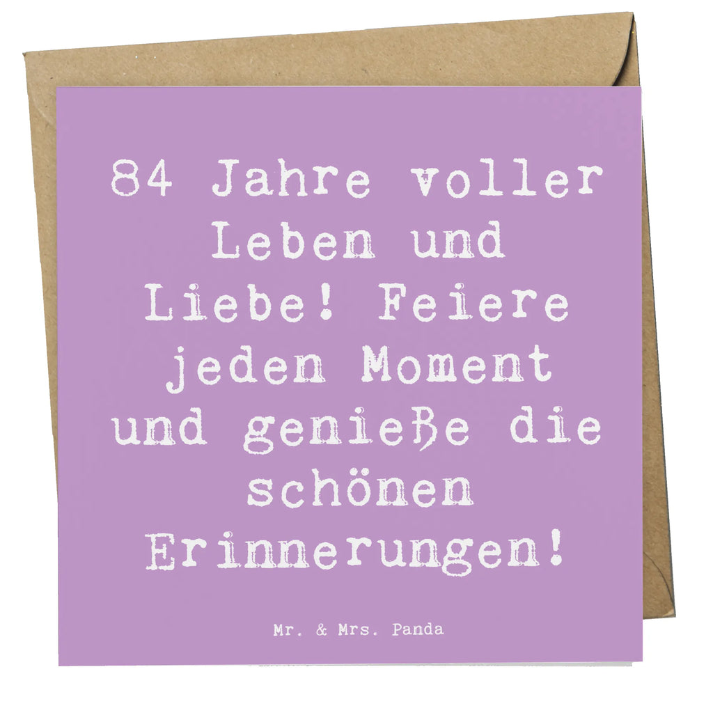 Deluxe Karte Spruch 84. Geburtstag Leben und Liebe Geburtstagskarte, Einladungskarte, Karte, Hochzeitskarte, Glückwunschkarte, Hochwertige Grußkarte, Grußkarte, Hochwertige Klappkarte, Klappkarte, Geburtstag, Geburtstagsgeschenk, Geschenk