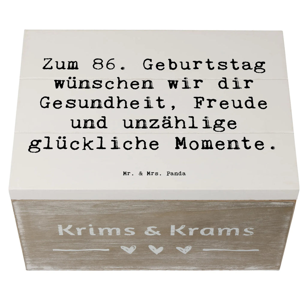 Holzkiste Spruch 86. Geburtstag Wünsche Holzkiste, Erinnerungsbox, XXL, Schatulle, Truhe, Kiste, Aufbewahrungsbox, Dekokiste, Geschenkbox, Schatzkiste, Erinnerungskiste, Geschenkdose, Geburtstag, Geburtstagsgeschenk, Geschenk