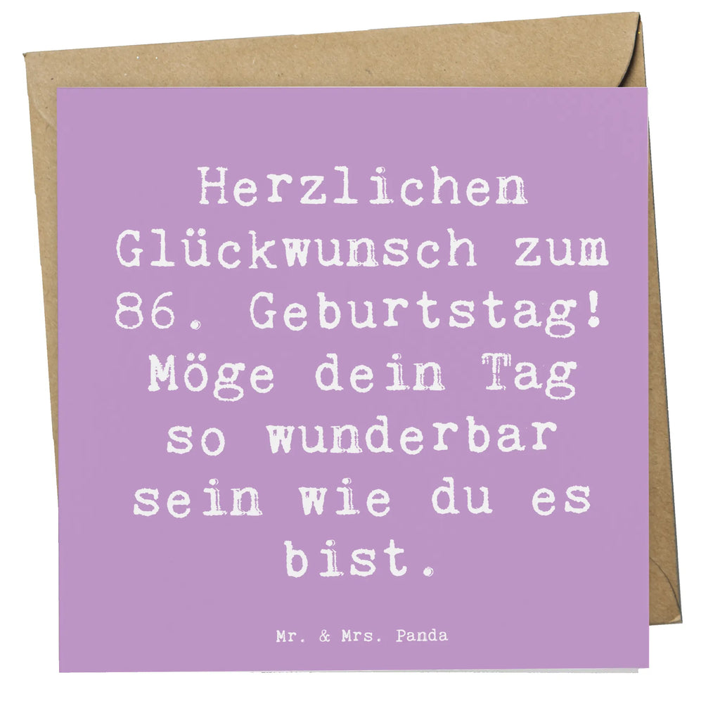 Deluxe Karte Spruch 86. Geburtstag Einladungskarte, Glückwunschkarte, Klappkarte, Hochzeitskarte, Hochwertige Grußkarte, Grußkarte, Karte, Hochwertige Klappkarte, Geburtstagskarte, Geburtstag, Geburtstagsgeschenk, Geschenk