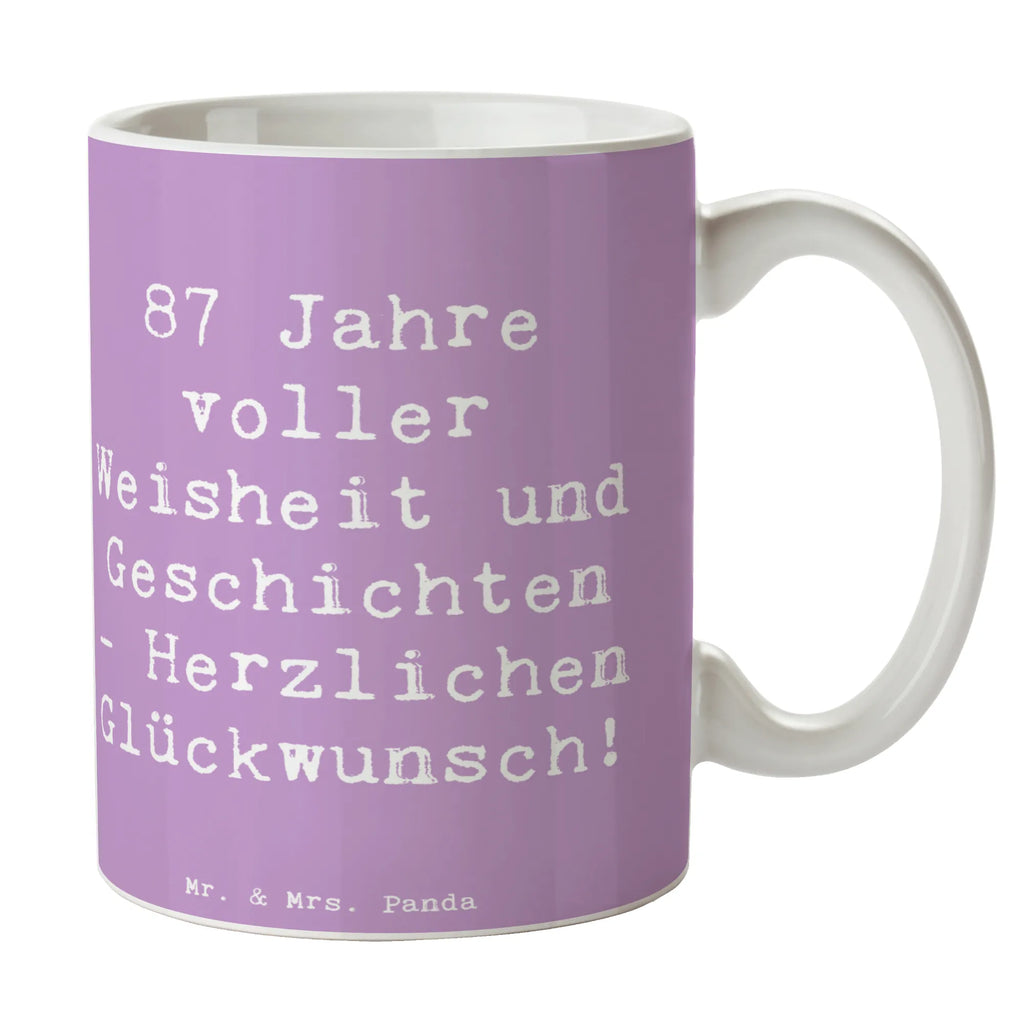 Tasse Spruch 87. Geburtstag Weisheit Teetasse, Kaffeetasse, Keramiktasse, Tasse mit Motiven, Bürotasse, Geschenktasse, Porzellantasse, Tasse, Tasse mit Zitaten, Geburtstag, Geburtstagsgeschenk, Geschenk