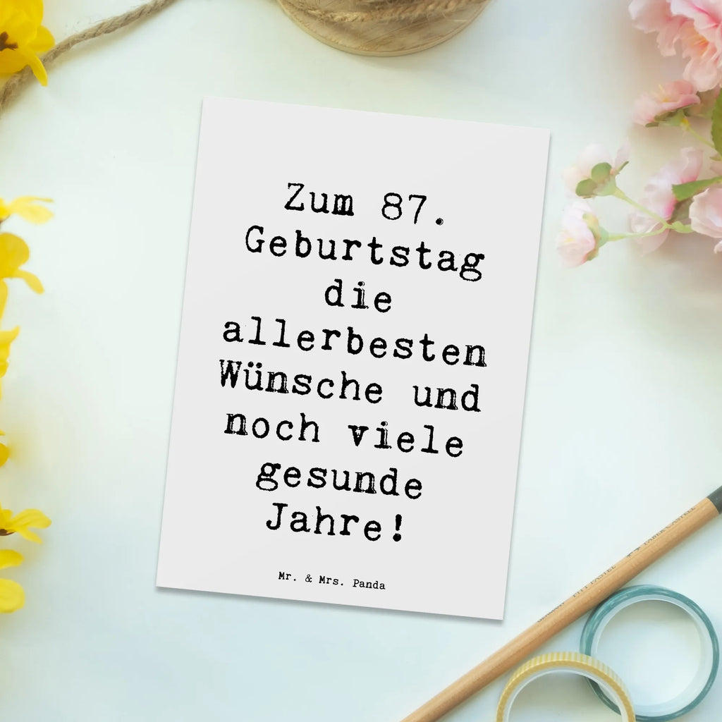 Postcard Saying Zum 87. Geburtstag die allerbesten Wünsche und noch viele gesunde Jahre! Einladungskarte, Karte, Postkarte, Grußkarte, Einladung, Ansichtskarten, Geschenkkarte, Ansichtskarte, Einladung Geburtstag, Einladungskarten Geburtstag, Geburtstagskarte, Dankeskarte, Geburtstag, Geburtstagsgeschenk, Geschenk
