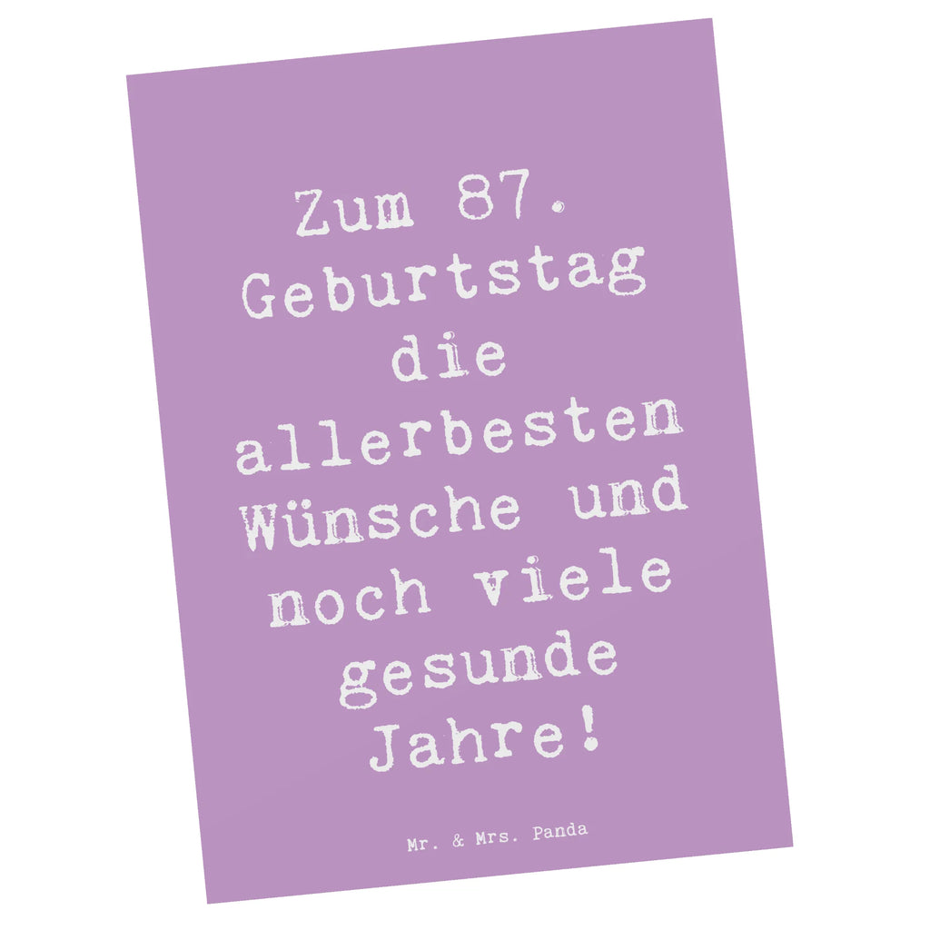 Postcard Saying Zum 87. Geburtstag die allerbesten Wünsche und noch viele gesunde Jahre! Einladungskarte, Karte, Postkarte, Grußkarte, Einladung, Ansichtskarten, Geschenkkarte, Ansichtskarte, Einladung Geburtstag, Einladungskarten Geburtstag, Geburtstagskarte, Dankeskarte, Geburtstag, Geburtstagsgeschenk, Geschenk