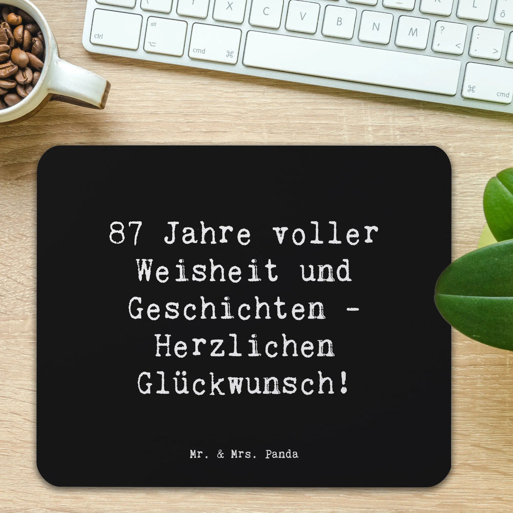 Mouse mat Saying 87 Jahre voller Weisheit und Geschichten - Herzlichen Glückwunsch! Büroausstattung, Arbeitszimmer, Mauspad, Mousepad, PC Zubehör, Einzigartiges Mauspad, Computer zubehör, Mausunterlage, Mauspad Büro, Designer Mauspad, Geburtstag, Geburtstagsgeschenk, Geschenk