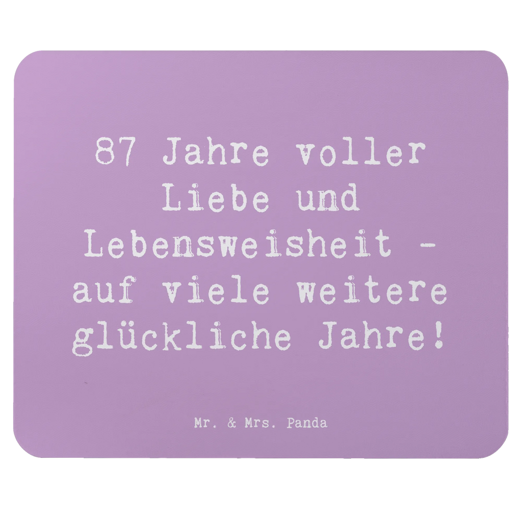 Mouse mat Saying 87 Jahre voller Liebe und Lebensweisheit - auf viele weitere glückliche Jahre! Mauspad, Mausunterlage, Designer Mauspad, Mousepad, PC Zubehör, Einzigartiges Mauspad, Computer zubehör, Büroausstattung, Mauspad Büro, Arbeitszimmer, Geburtstag, Geburtstagsgeschenk, Geschenk