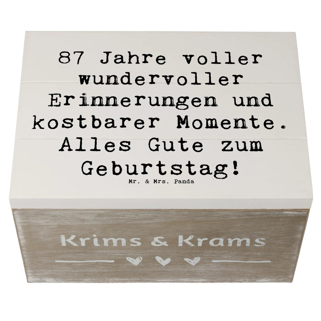 Holzkiste Spruch 87. Geburtstag Freude Erinnerungskiste, Schatulle, Erinnerungsbox, Holzkiste, Schatzkiste, Aufbewahrungsbox, Dekokiste, Truhe, Geschenkbox, Geschenkdose, XXL, Kiste, Geburtstag, Geburtstagsgeschenk, Geschenk