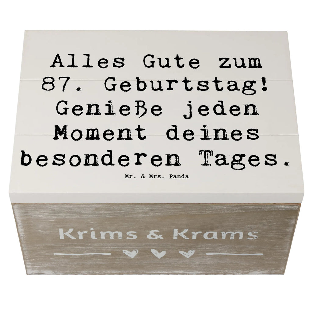 Holzkiste Spruch 87. Geburtstag Truhe, Schatzkiste, XXL, Kiste, Holzkiste, Erinnerungsbox, Schatulle, Geschenkbox, Geschenkdose, Dekokiste, Aufbewahrungsbox, Erinnerungskiste, Geburtstag, Geburtstagsgeschenk, Geschenk