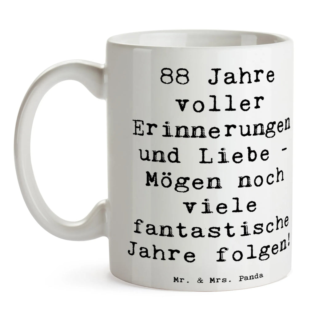 Tasse Spruch 88. Geburtstag Erinnerungen Tasse mit Zitaten, Porzellantasse, Teetasse, Bürotasse, Kaffeetasse, Tasse mit Motiven, Geschenktasse, Keramiktasse, Tasse, Geburtstag, Geburtstagsgeschenk, Geschenk