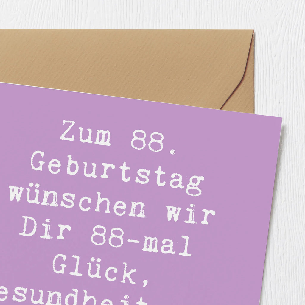 Deluxe Karte Spruch 88. Geburtstag Glückwünsche Hochwertige Klappkarte, Karte, Hochwertige Grußkarte, Einladungskarte, Grußkarte, Glückwunschkarte, Hochzeitskarte, Klappkarte, Geburtstagskarte, Geburtstag, Geburtstagsgeschenk, Geschenk