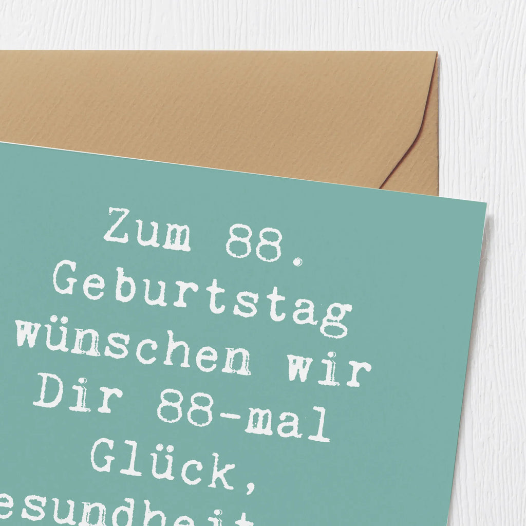 Deluxe Karte Spruch 88. Geburtstag Glückwünsche Hochwertige Klappkarte, Karte, Hochwertige Grußkarte, Einladungskarte, Grußkarte, Glückwunschkarte, Hochzeitskarte, Klappkarte, Geburtstagskarte, Geburtstag, Geburtstagsgeschenk, Geschenk