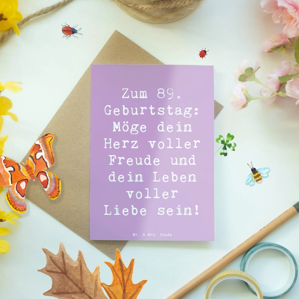Grußkarte Spruch 89. Geburtstag Freude Glückwunschkarte, Grußkarte, Klappkarte, Geburtstagskarte, Ansichtskarten, Hochzeitskarte, Karte, Einladungskarte, Geburtstag, Geburtstagsgeschenk, Geschenk