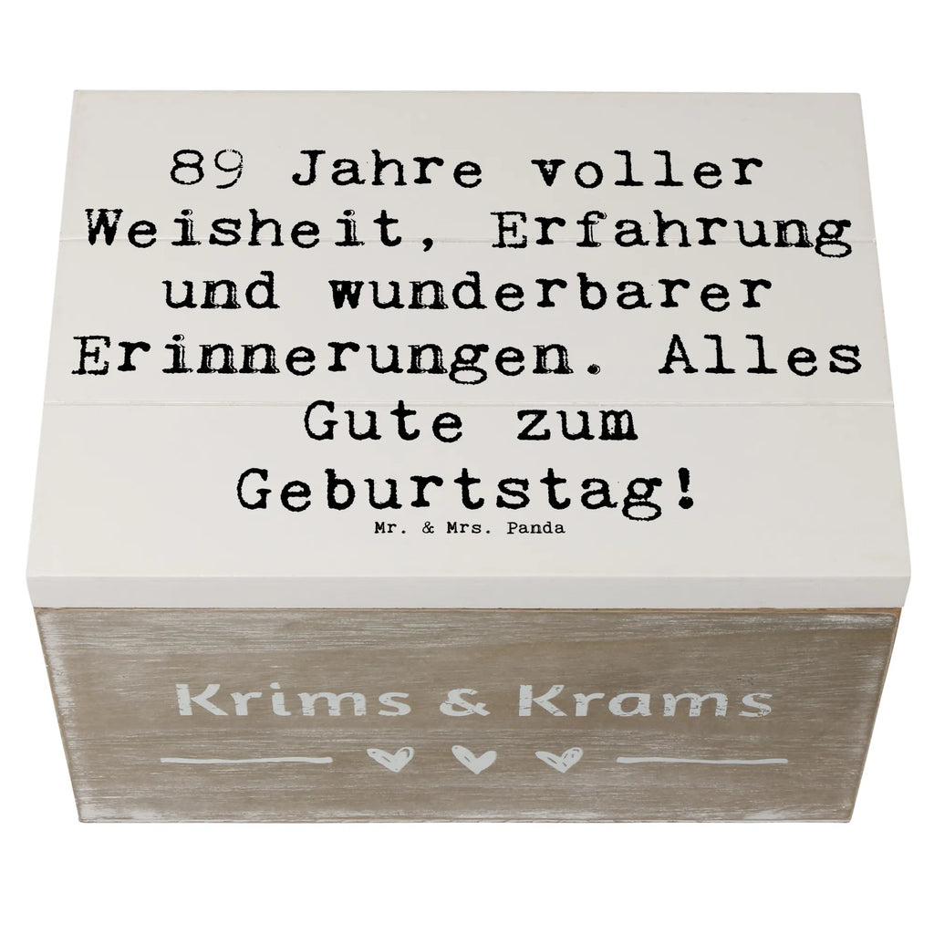 Holzkiste Spruch 89. Geburtstag Erinnerungsbox, Dekokiste, XXL, Truhe, Schatzkiste, Schatulle, Aufbewahrungsbox, Geschenkbox, Erinnerungskiste, Kiste, Holzkiste, Geschenkdose, Geburtstag, Geburtstagsgeschenk, Geschenk