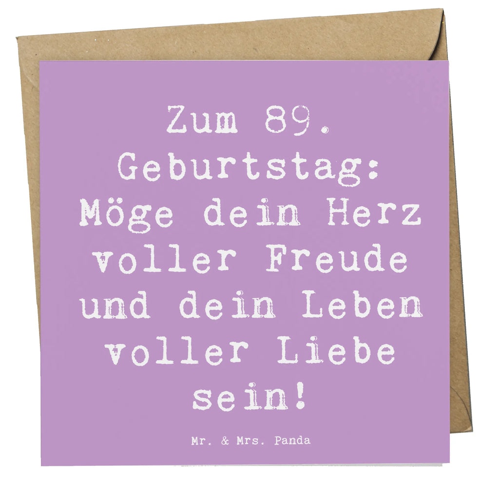 Deluxe Card Saying Zum 89. Geburtstag: Möge dein Herz voller Freude und dein Leben voller Liebe sein! Karte, Einladungskarte, Glückwunschkarte, Hochwertige Klappkarte, Grußkarte, Geburtstagskarte, Hochzeitskarte, Klappkarte, Hochwertige Grußkarte, Geburtstag, Geburtstagsgeschenk, Geschenk