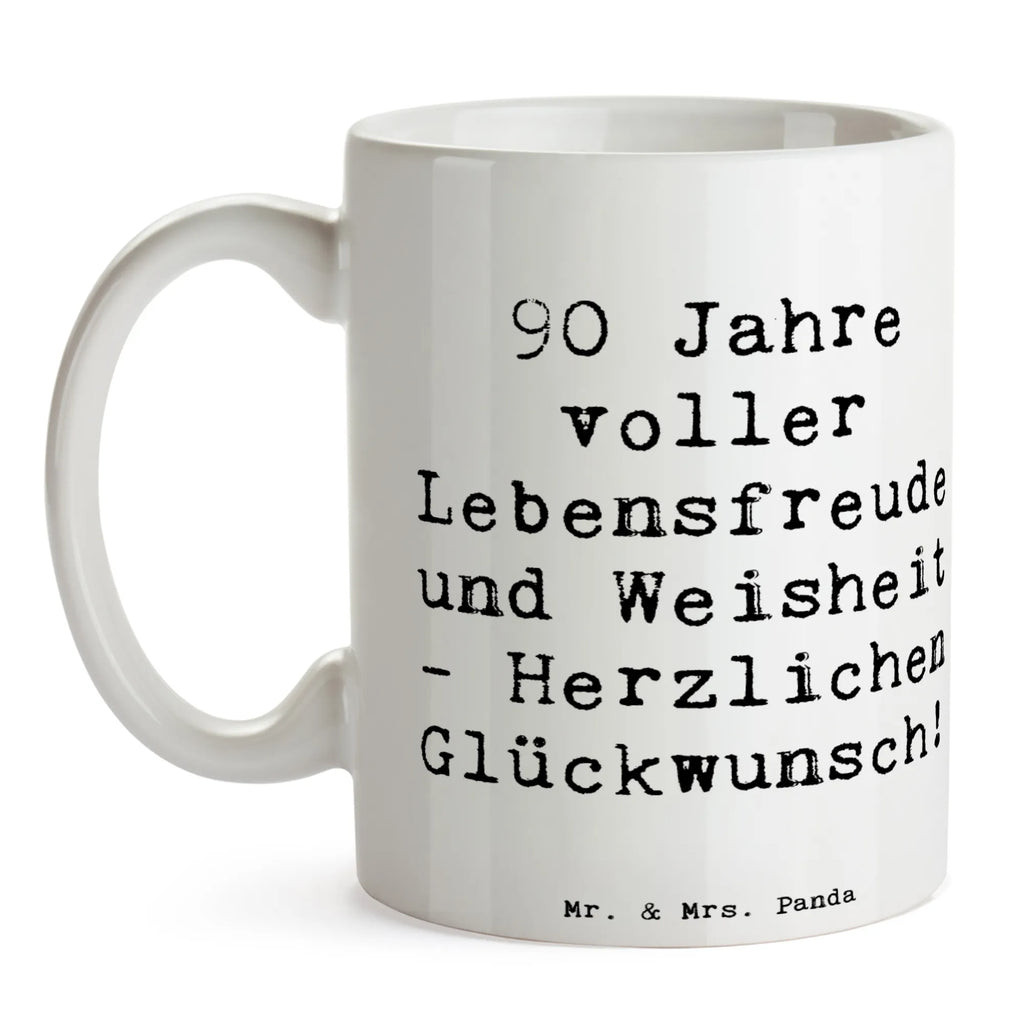 Tasse Spruch 90. Geburtstag Lebensfreude Geschenktasse, Tasse, Keramiktasse, Bürotasse, Kaffeetasse, Tasse mit Zitaten, Tasse mit Motiven, Teetasse, Porzellantasse, Geburtstag, Geburtstagsgeschenk, Geschenk