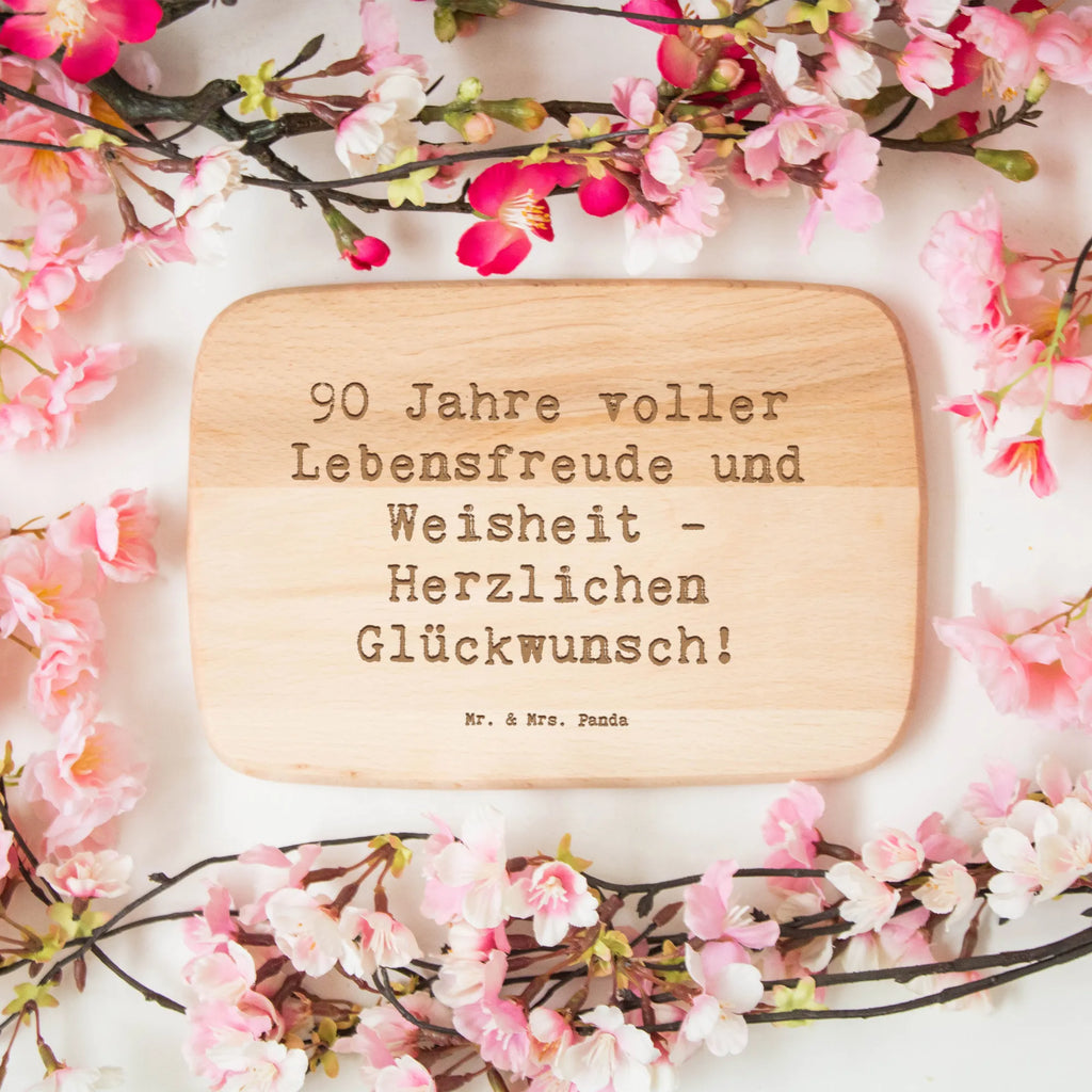 Śniadaniowa deska Przysłowie 90 Jahre voller Lebensfreude und Weisheit - Herzlichen Glückwunsch! Urodziny, prezent urodzinowy, prezent